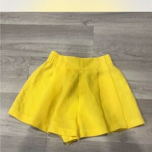 Zara High Waist Yellow Women's Shorts